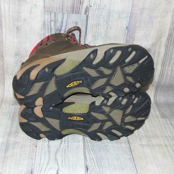 KEEN Targhee II Dark Earth/Red Plaid Leather Boots Mens Size 11 main image 7